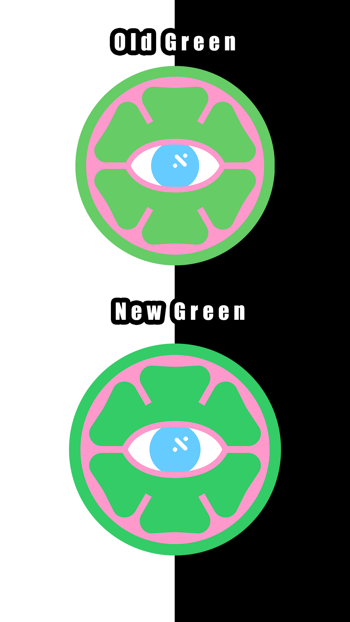 Color comparison between v1 and v2 of the SpaceKatt logo